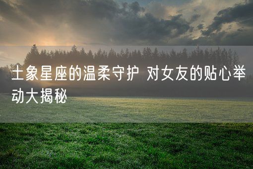 土象星座的温柔守护 对女友的贴心举动大揭秘(图1)