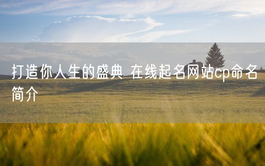 打造你人生的盛典 在线起名网站cp命名简介(图1)