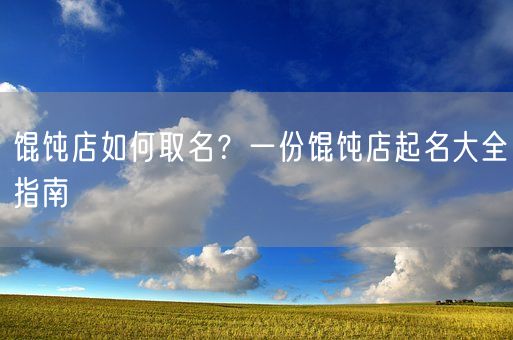 馄饨店如何取名？一份馄饨店起名大全指南(图1)