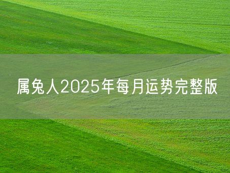 属兔人2025年每月运势完整版(图1)