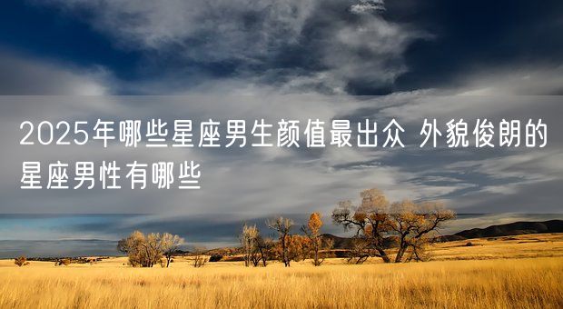 2025年哪些星座男生颜值最出众 外貌俊朗的星座男性有哪些(图1)