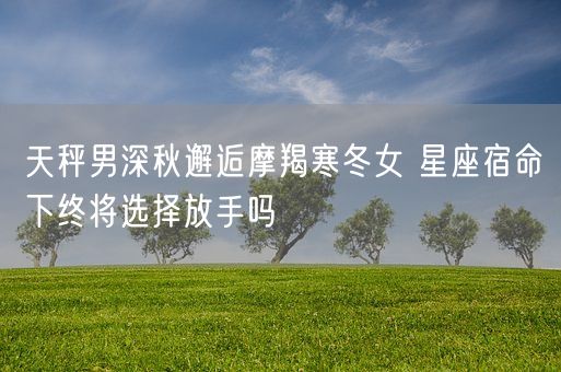 天秤男深秋邂逅摩羯寒冬女 星座宿命下终将选择放手吗(图1)