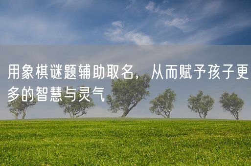 用象棋谜题辅助取名，从而赋予孩子更多的智慧与灵气(图1)