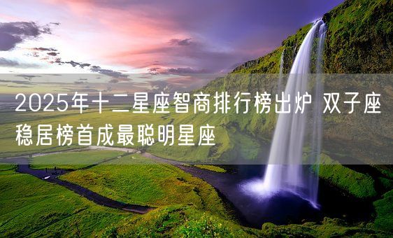 2025年十二星座智商排行榜出炉 双子座稳居榜首成最聪明星座(图1)