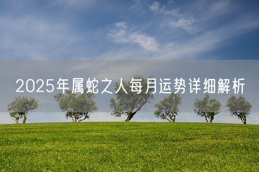 2025年属蛇之人每月运势详细解析(图1)