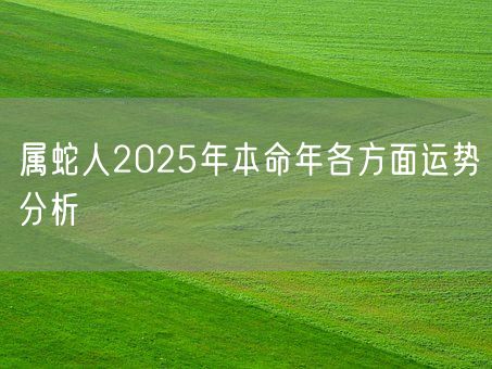 属蛇人2025年本命年各方面运势分析(图1)