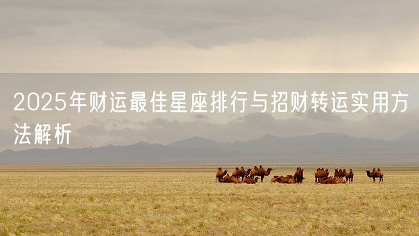 2025年财运最佳星座排行与招财转运实用方法解析(图1)