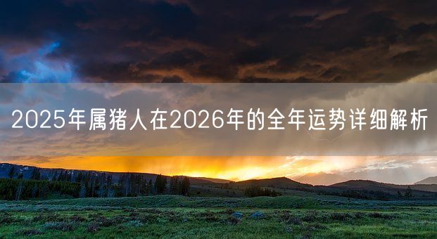 2025年属猪人在2026年的全年运势详细解析(图1)
