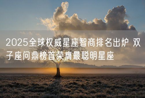2025全球权威星座智商排名出炉 双子座问鼎榜首荣膺最聪明星座(图1)