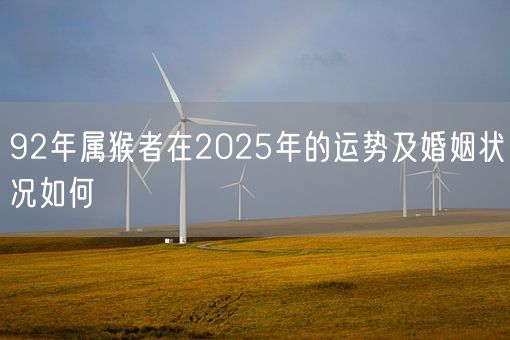 92年属猴者在2025年的运势及婚姻状况如何(图1)