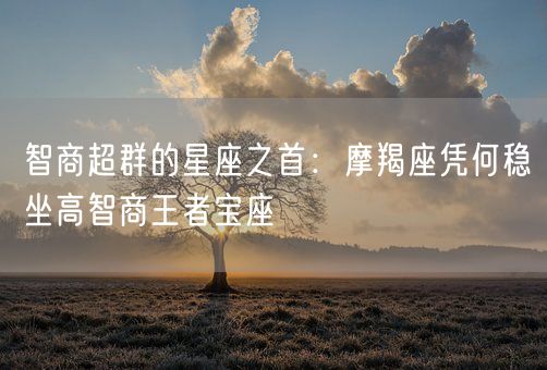 智商超群的星座之首：摩羯座凭何稳坐高智商王者宝座(图1)