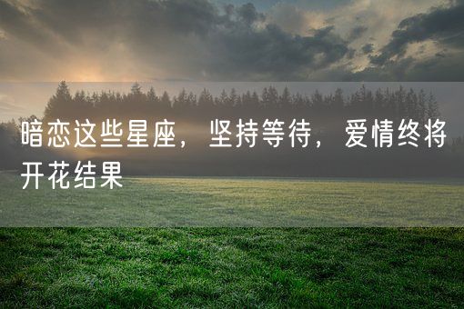 暗恋这些星座，坚持等待，爱情终将开花结果(图1)
