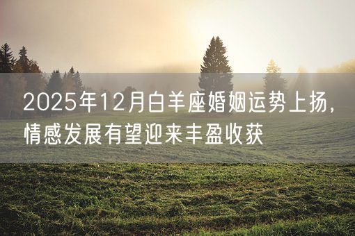 2025年12月白羊座婚姻运势上扬，情感发展有望迎来丰盈收获(图1)