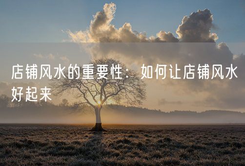 店铺风水的重要性：如何让店铺风水好起来(图1)
