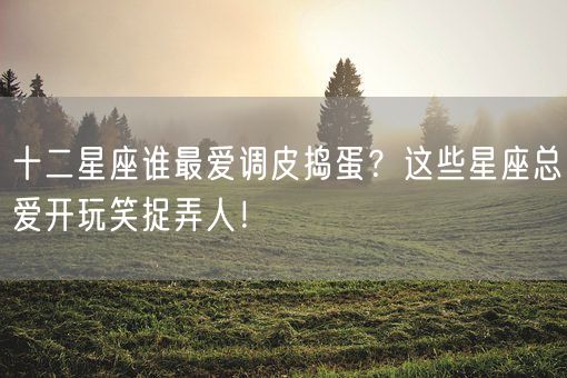 十二星座谁最爱调皮捣蛋？这些星座总爱开玩笑捉弄人！(图1)