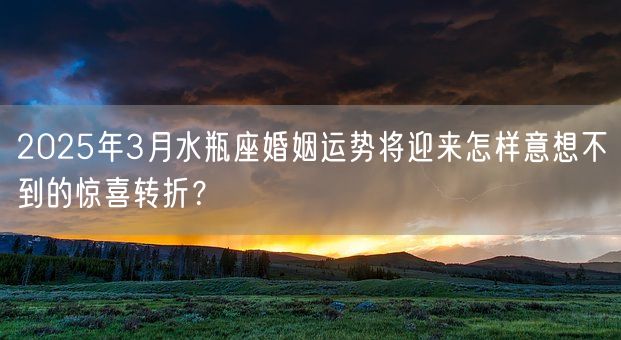 2025年3月水瓶座婚姻运势将迎来怎样意想不到的惊喜转折？(图1)