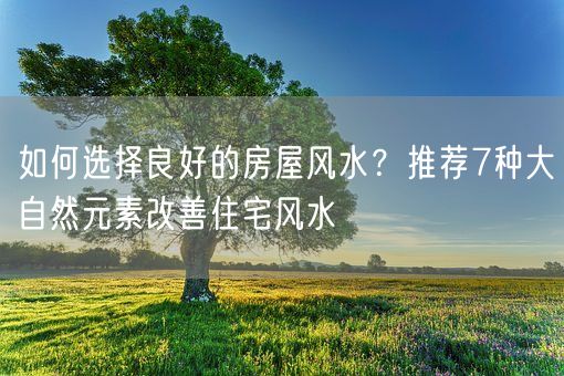 如何选择良好的房屋风水？推荐7种大自然元素改善住宅风水(图1)