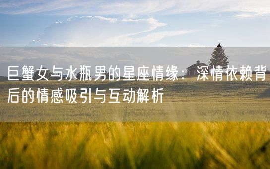 巨蟹女与水瓶男的星座情缘：深情依赖背后的情感吸引与互动解析(图1)