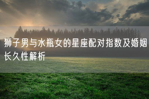 狮子男与水瓶女的星座配对指数及婚姻长久性解析(图1)