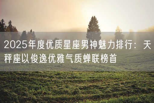 2025年度优质星座男神魅力排行：天秤座以俊逸优雅气质蝉联榜首(图1)
