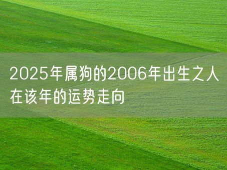 2025年属狗的2006年出生之人在该年的运势走向(图1)