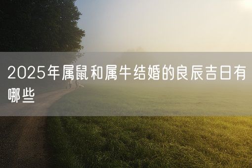 2025年属鼠和属牛结婚的良辰吉日有哪些(图1) 2025年属鼠和属牛结婚的良辰吉日有哪些(图1)