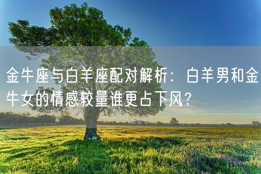 金牛座与白羊座配对解析：白羊男和金牛女的情感较量谁更占下风？(图1)