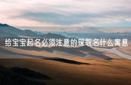 给宝宝起名必须注意的琛取名什么寓意(图1)