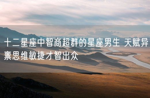 十二星座中智商超群的星座男生 天赋异禀思维敏捷才智出众(图1) 十二星座中智商超群的星座男生 天赋异禀思维敏捷才智出众(图1)