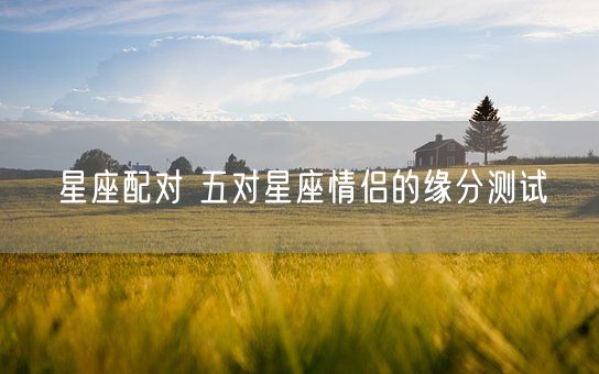 星座配对 五对星座情侣的缘分测试(图1) 星座配对 五对星座情侣的缘分测试(图1)