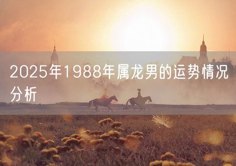 2025年1988年属龙男的运势情况分析(图1) 2025年1988年属龙男的运势情况分析(图1)
