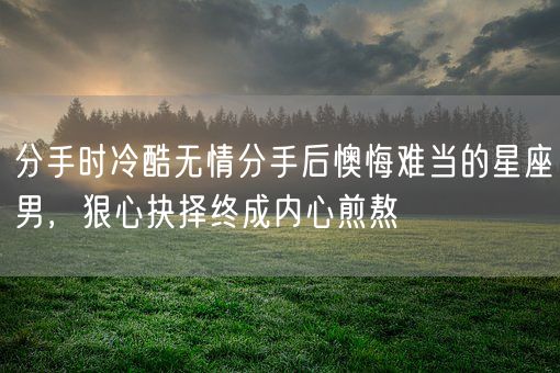 分手时冷酷无情分手后懊悔难当的星座男，狠心抉择终成内心煎熬(图1)