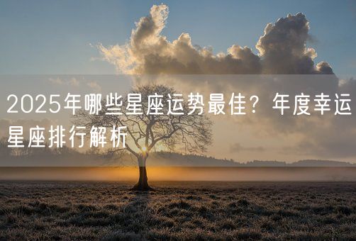 2025年哪些星座运势最佳？年度幸运星座排行解析(图1)