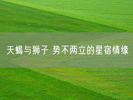 天蝎与狮子 势不两立的星宿情缘(图1)