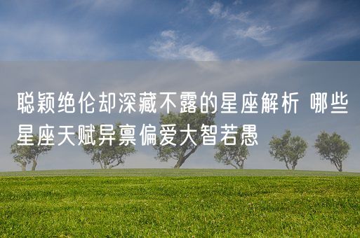 聪颖绝伦却深藏不露的星座解析 哪些星座天赋异禀偏爱大智若愚(图1) 聪颖绝伦却深藏不露的星座解析 哪些星座天赋异禀偏爱大智若愚(图1)