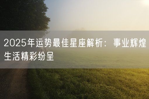 2025年运势最佳星座解析：事业辉煌生活精彩纷呈(图1)
