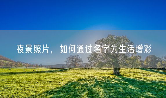 夜景照片,如何通过名字为生活增彩(图1) 夜景照片,如何通过名字为生活增彩(图1)
