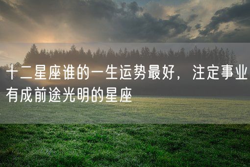 十二星座谁的一生运势最好，注定事业有成前途光明的星座(图1)