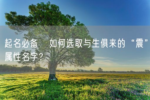 起名必备   如何选取与生俱来的“震”属性名字？(图1)