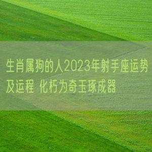 生肖属狗的人2023年射手座运势及运程 化朽为奇玉琢成器