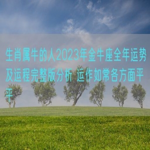 生肖属牛的人2023年金牛座全年运势及运程完整版分析 运作如常各方面平平