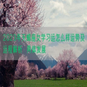 2023年天蝎座女学习运怎么样运势及运程解析  具体发展