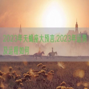 2023年天蝎座大预言,2023年运势及运程如何