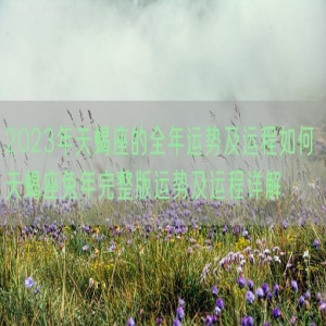 2023年天蝎座的全年运势及运程如何 天蝎座兔年完整版运势及运程详解