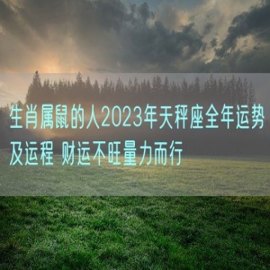 生肖属鼠的人2023年天秤座全年运势及运程 财运不旺量力而行