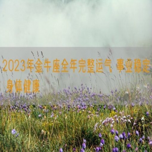 2023年金牛座全年完整运气 事业稳定 身体健康