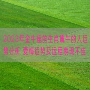 2023年金牛座的生肖属牛的人运势分析 爱情运势及运程表现不佳