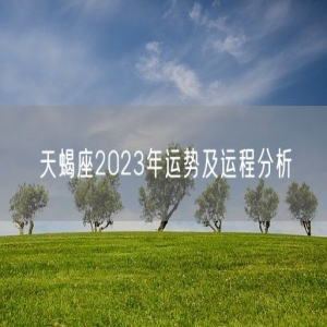 天蝎座2023年运势及运程分析