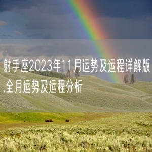 射手座2023年11月运势及运程详解版,全月运势及运程分析