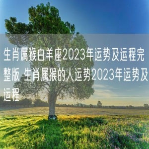 生肖属猴白羊座2023年运势及运程完整版 生肖属猴的人运势2023年运势及运程
